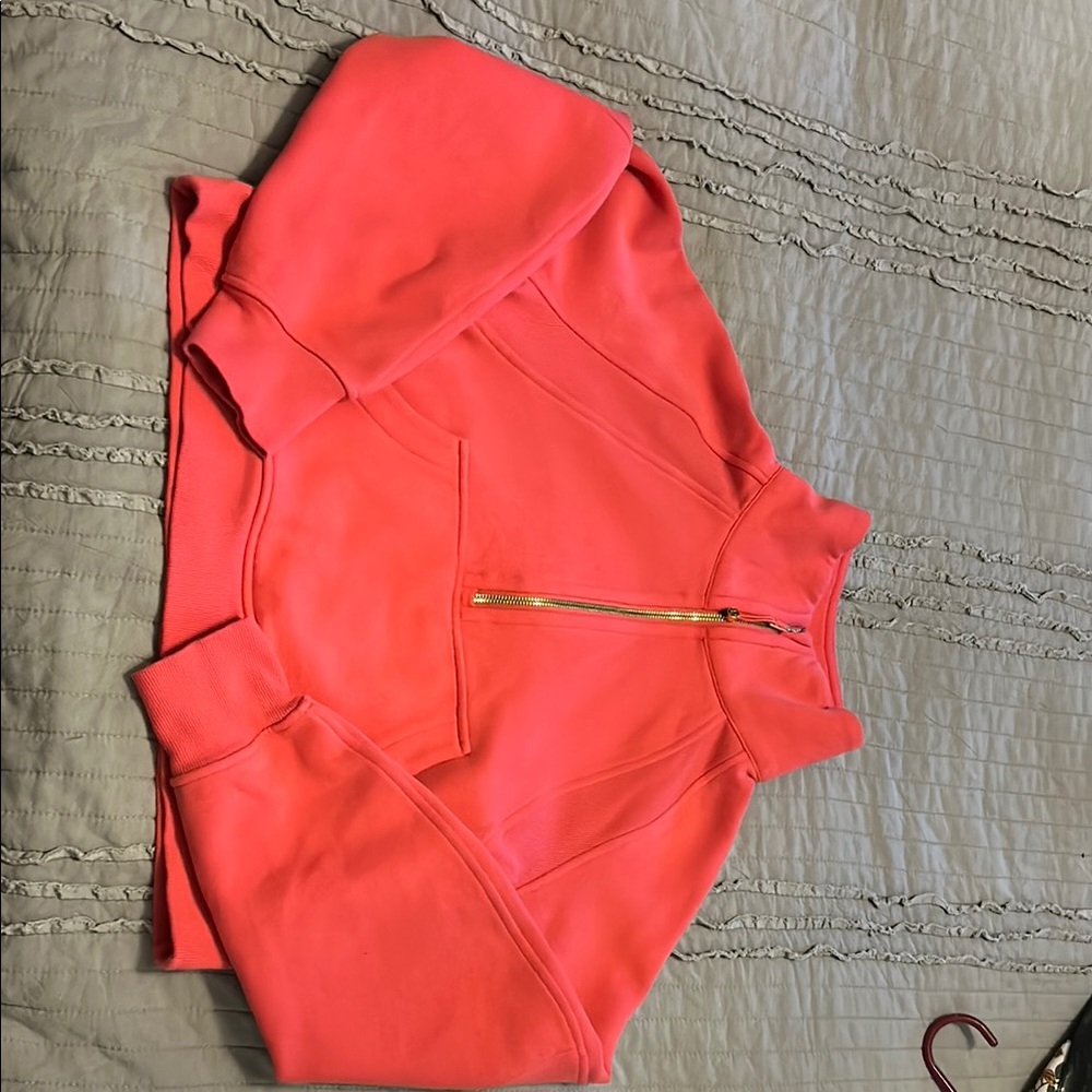 Coral Half-Zip Sweatshirt